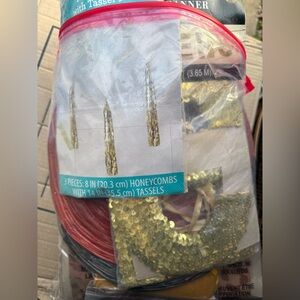 Elegant Gold and Red Tassel Party Decoration Set